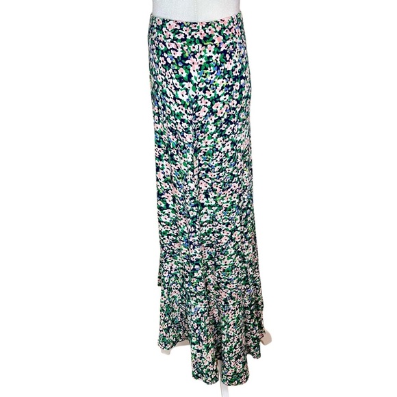 Talbots Green and White Ruffled High Low Maxi Skirt Size XS - Picture 6 of 12